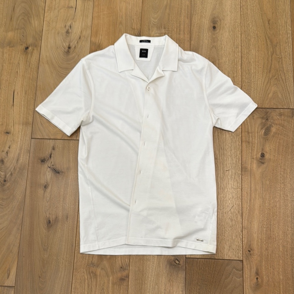 Hugo Boss White Casual Button Down Shirt